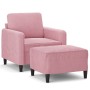 Armchair with pink velvet footstool 60 cm | Foro24|Onlineshop| Casa, Jardín y Más Foro24.es