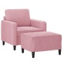 Armchair with pink velvet footstool 60 cm | Foro24|Onlineshop| Casa, Jardín y Más Foro24.es