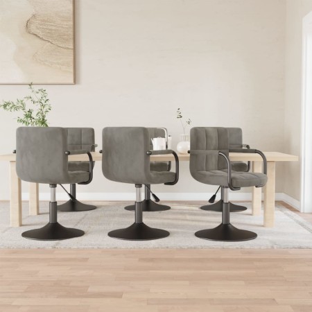 Swivel dining chairs 6 pcs light gray velvet | Foro24|Onlineshop| Casa, Jardín y Más Foro24.es