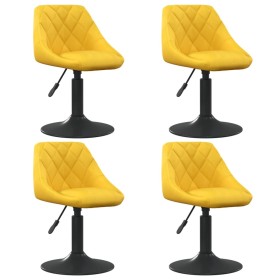 Swivel dining chairs 4 pcs yellow mustard velvet