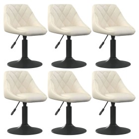 6 cream velvet swivel dining chairs