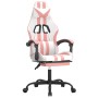 Silla gaming con reposapiés cuero sintético blanco y rosa de , Sillones para videojuegos - Ref: Foro24-3143839, Precio: 128,1...