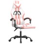 Silla gaming con reposapiés cuero sintético blanco y rosa de , Sillones para videojuegos - Ref: Foro24-3143839, Precio: 128,1...