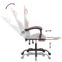 Silla gaming con reposapiés cuero sintético blanco y rosa de , Sillones para videojuegos - Ref: Foro24-3143839, Precio: 128,1...