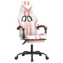 Silla gaming con reposapiés cuero sintético blanco y rosa de , Sillones para videojuegos - Ref: Foro24-3143839, Precio: 128,1...