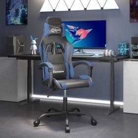 Gaming chair in black and blue synthetic leather