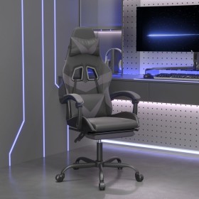 Silla gaming con reposapiés cuero sintético negro gris de , Sillones para videojuegos - Ref: Foro24-3143858, Precio: 126,93 €...