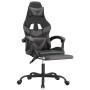 Gaming chair with footrest in black and gray synthetic leather by , Gaming chairs - Ref: Foro24-3143858, Price: 126,93 €, Dis...