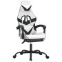 Silla gaming con reposapiés cuero sintético blanco negro de , Sillones para videojuegos - Ref: Foro24-3143864, Precio: 127,80...