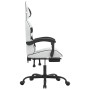 Silla gaming con reposapiés cuero sintético blanco negro de , Sillones para videojuegos - Ref: Foro24-3143864, Precio: 127,80...