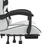 Silla gaming con reposapiés cuero sintético blanco negro de , Sillones para videojuegos - Ref: Foro24-3143864, Precio: 127,80...