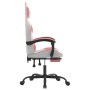 Silla gaming con reposapiés cuero sintético blanco y rosa de , Sillones para videojuegos - Ref: Foro24-3143887, Precio: 127,8...