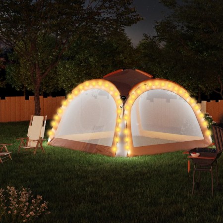 Carpa de fiesta LED 4 paredes gris y naranja 3,6x3,6x2,3 m de vidaXL, Carpas y cenadores - Ref: Foro24-93077, Precio: 151,32 ...