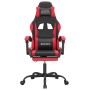 Silla gaming con reposapiés cuero sintético negro rojo de , Sillones para videojuegos - Ref: Foro24-3143879, Precio: 127,03 €...