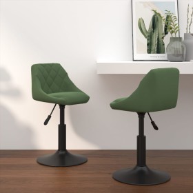 Swivel dining chairs, 2 units, dark green velvet