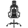 Swivel gaming chair with footrest in black and white synthetic leather by , Gaming chairs - Ref: Foro24-349584, Price: 127,03...