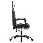 Swivel gaming chair with footrest in black and white synthetic leather by , Gaming chairs - Ref: Foro24-349584, Price: 127,03...