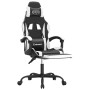 Swivel gaming chair with footrest in black and white synthetic leather by , Gaming chairs - Ref: Foro24-349584, Price: 127,03...