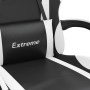 Swivel gaming chair with footrest in black and white synthetic leather by , Gaming chairs - Ref: Foro24-349584, Price: 127,03...