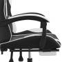 Swivel gaming chair with footrest in black and white synthetic leather by , Gaming chairs - Ref: Foro24-349584, Price: 127,03...