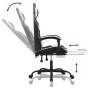 Silla gaming giratoria reposapiés cuero sintético negro blanco de , Sillones para videojuegos - Ref: Foro24-349584, Precio: 1...