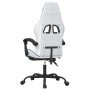 Swivel gaming chair with footrest, white and black synthetic leather by , Gaming chairs - Ref: Foro24-349565, Price: 127,80 €...