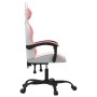 Swivel gaming chair in white and pink synthetic leather by , Gaming chairs - Ref: Foro24-349600, Price: 118,79 €, Discount: %