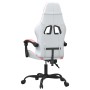 Swivel gaming chair in white and pink synthetic leather by , Gaming chairs - Ref: Foro24-349600, Price: 118,79 €, Discount: %