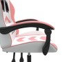 Swivel gaming chair in white and pink synthetic leather by , Gaming chairs - Ref: Foro24-349600, Price: 118,79 €, Discount: %