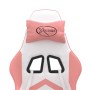 Swivel gaming chair in white and pink synthetic leather by , Gaming chairs - Ref: Foro24-349600, Price: 118,79 €, Discount: %