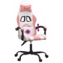 Swivel gaming chair in white and pink synthetic leather by , Gaming chairs - Ref: Foro24-349600, Price: 118,79 €, Discount: %