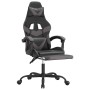 Drehbarer Gaming-Stuhl mit Fußstütze aus schwarz-grauem Kunstleder. von , Gaming-Stühle - Ref: Foro24-349559, Preis: 126,93 €...