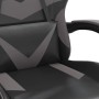 Drehbarer Gaming-Stuhl mit Fußstütze aus schwarz-grauem Kunstleder. von , Gaming-Stühle - Ref: Foro24-349559, Preis: 126,93 €...