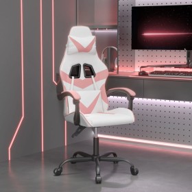 Swivel gaming chair in white and pink synthetic leather by , Gaming chairs - Ref: Foro24-349552, Price: 117,14 €, Discount: %