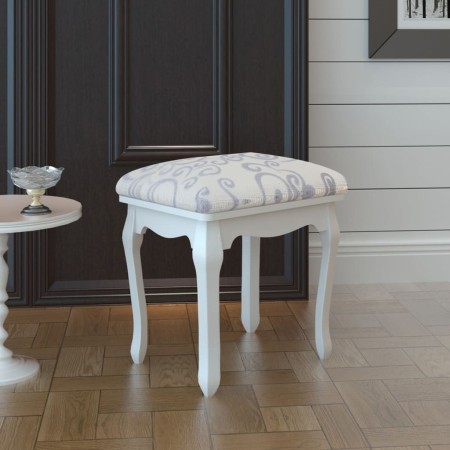 Warm white fabric vanity stool by , Folding stools and chairs - Ref: Foro24-240316, Price: 58,30 €, Discount: %