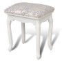 Warm white fabric vanity stool by , Folding stools and chairs - Ref: Foro24-240316, Price: 58,30 €, Discount: %