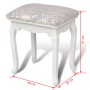 Warm white fabric vanity stool by , Folding stools and chairs - Ref: Foro24-240316, Price: 58,30 €, Discount: %