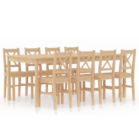 Conjunto de comedor 9 piezas madera de pino de , muebles para cocinas y comedores - Ref: Foro24-283385, Precio: 541,79 €, Des...