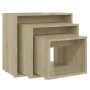 Stackable tables 3 pieces plywood oak Sonoma by , Side tables - Ref: Foro24-808579, Price: 45,50 €, Discount: %