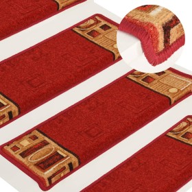 Self-adhesive stair treads 5 pcs red 65x21x4 cm