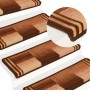 Self-adhesive stair treads 5 units brown 65x21x4 cm by , Stair mats - Ref: Foro24-149844, Price: 32,72 €, Discount: %