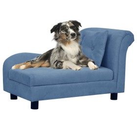 Hundesofa mit blauem Plüschkissen 83x44x44 cm