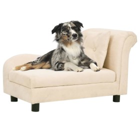 Dog sofa with cream plush pillow 83x44x44 cm