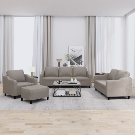 Sofagarnitur mit 4-teiligen Kissen, Stoff in Grau-Taupe. | Foro24|Onlineshop| Casa, Jardín y Más Foro24.es