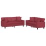 2-piece red dyed faux leather sofa set with cushions | Foro24|Onlineshop| Casa, Jardín y Más Foro24.es