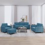 Set of sofas with 4 blue velvet cushions | Foro24|Onlineshop| Casa, Jardín y Más Foro24.es