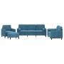 Set of sofas with 4 blue velvet cushions | Foro24|Onlineshop| Casa, Jardín y Más Foro24.es