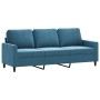 Set of sofas with 4 blue velvet cushions | Foro24|Onlineshop| Casa, Jardín y Más Foro24.es