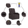 Dark brown fabric reclining massage chair by , Armchairs - Ref: Foro24-3204727, Price: 293,84 €, Discount: %