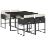 Set de muebles jardín 5 pzas con cojines ratán sintético negro | Foro24|Onlineshop| Casa, Jardín y Más Foro24.es